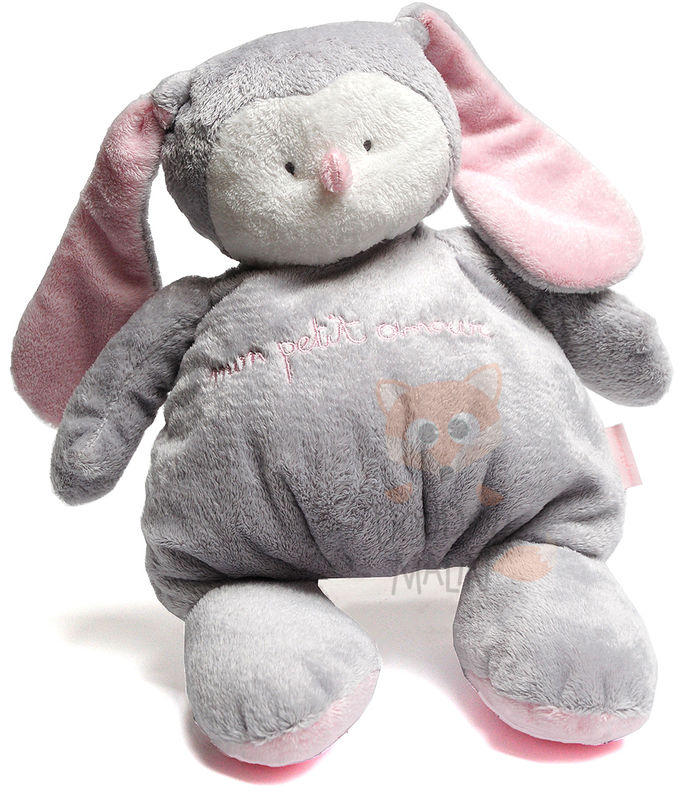 baby amour baby comforter rabbit mon petit amour grey pink white 